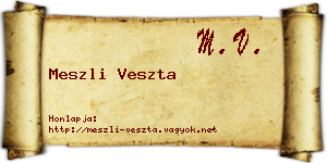 Meszli Veszta névjegykártya
